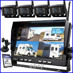 10.1 Digital Wireless DVR Monitor HD Backup Rear Side View Camera Truck Bus Van