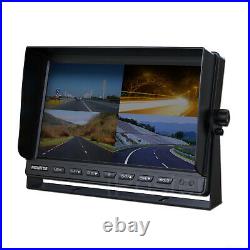 10.1 Quad Car TFT LCD Reversing Monitor 4 Video +4 CCD Backup Cameras 24V-12V