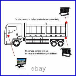 12V-24V 7 Caravan Bus Truck HD Monitor Dual Reverse Backup Camera Rear View Kit