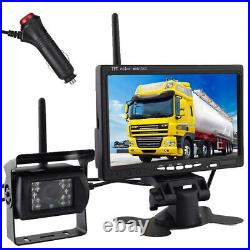 12V-24V 7 Wireless Backup Camera HD Monitor Rear View Kit for Caravan Bus Truck