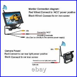 12V-24V Wireless 7 Bus RVs Camper Truck Rear View Backup Camera HD Monitor Kit