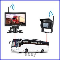 12V-24V Wireless 7 Monitor Rear View CCD Backup Camera Kit for RVs Bus Truck