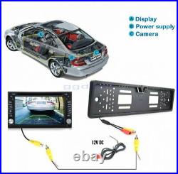12V Car Parking Rear View Backup Reverse Camera EU European License Plate Frame
