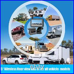 2 x Wireless Solar Magnetic Reverse Rear View 1080P Backup Camera 5 Monitor Kit