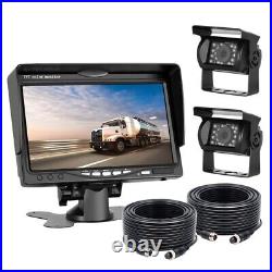 2x 4PIN Backup Reversing Camera HD 7 Monitor Car Rear View System for Camper RV