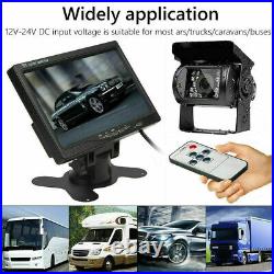 2x Backup Camera 7 Screen Monitor Waterproof Reversing Rear View Truck Trailer