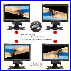 2x Backup Camera 7 Screen Monitor Waterproof Reversing Rear View Truck Trailer