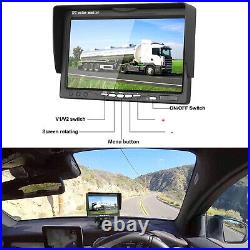 2x Backup Camera 7 Screen Monitor Waterproof Reversing Rear View Truck Trailer