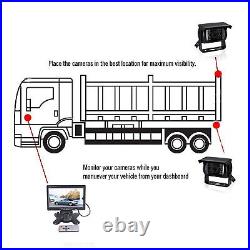 2x CCD Rear View Backup Camera 7 LCD Monitor Kit for Truck Trailer Caravan Van