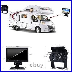 2x CCD Rear View Backup Camera 7 LCD Monitor Kit for Truck Trailer Caravan Van
