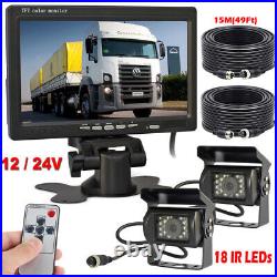 2x Car Rear View Parking Backup Camera with 7 HD Monitor for Truck Caravan RV
