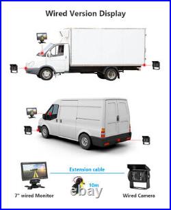 2x Caravan RVs Bus Truck Reverse Backup Camera 7 LCD Monitor HD Rear View Kit