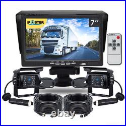 2x IR Backup Camera Monitor 7-inch Waterproof Reversing Rear View Truck Trailer