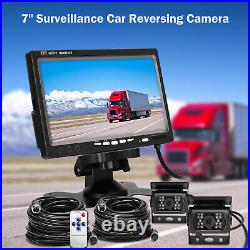 2x IR Backup Camera Monitor 7-inch Waterproof Reversing Rear View Truck Trailer