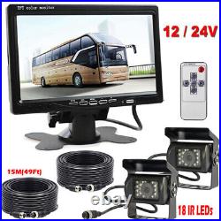 2x IR Night Vision HD Backup Camera 4 Pin 7 Rear View Monitor Kit Truck Bus RV