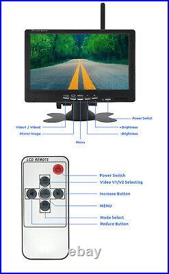 2x Wireless Rear View Backup Camera 7 Monitor Kit for RVs Bus Van Truck Reverse