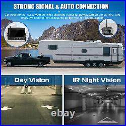 2x Wireless Solar Magnetic Reverse Rear View Backup Camera +7 Monitor For Truck