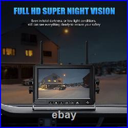 2x Wireless Solar Magnetic Reverse Rear View Backup Camera +7 Monitor For Truck