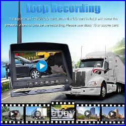 2x Wireless Solar Magnetic Reverse Rear View Backup Camera +7 Monitor For Truck