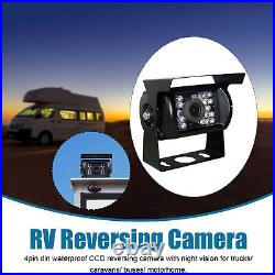 4Pin 7 Monitor Truck Caravan Rear View Kit +2x Heavy Duty Reverse Backup Camera