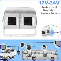 4XRCA Car Dual Lens White Reversing Camera RV Backup Camera Twin Adjustable