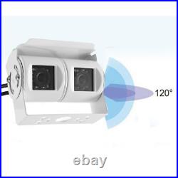 4XRCA Car Dual Lens White Reversing Camera RV Backup Camera Twin Adjustable
