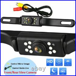 4.3 2xScreen Monitor+Front+Rear View Backup Camera For Car Truck RV Van Reverse