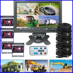 4 CH 9'' Monitor Car Reversing Camera System +4x Backup Camera Car Rear View Kit