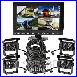 4 CH 9'' Monitor Car Reversing Camera System +4x Backup Camera Car Rear View Kit