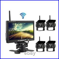 4 Wireless Car Reverse Backup Rear View Camera +7 Auto Car TFT Screen Monitor