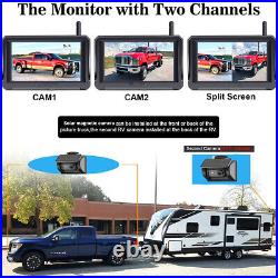 5'' Digital Wireless Monitor HD Rear View Backup Solar Panel Rechargeable Camera