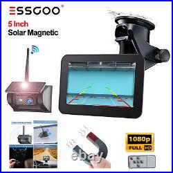 5 Monitor Wireless Solar Magnetic Reverse Rear View 1080P Backup Camera Kit RV