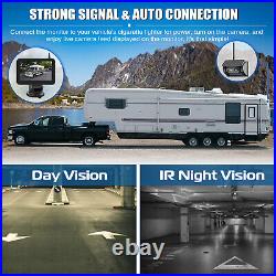 5 Monitor Wireless Solar Magnetic Reverse Rear View 1080P Backup Camera Kit RV