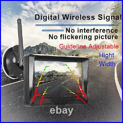 5'' Wireless Monitor Backup Camera 2xRear View Reverse Kit For RV/5th Wheels Van
