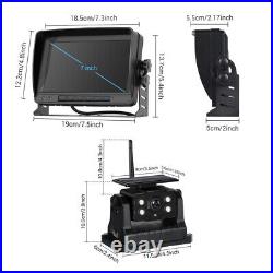 7 Car HD Monitor Screen + Wireless Rear View Reverse Backup Solar Camera DVR