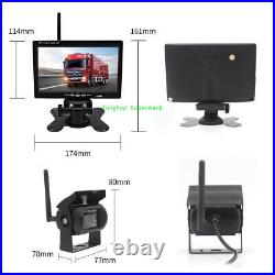 7 Car LCD Monitor Wireless Backup Rear View Camera Kit for Bus Truck RV Trailer
