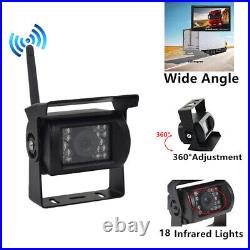 7 Car LCD Monitor Wireless Backup Rear View Camera Kit for Bus Truck RV Trailer
