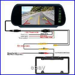 7 Car RearView Monitor Clip US License Plate Backup Reverse Camera Metal HD Kit