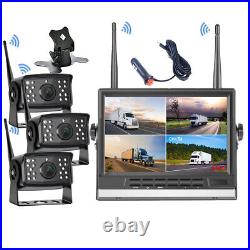 7 Digital Wireless Monitor DVR 3x Reverse Backup Camera Kit For Caravan Truck