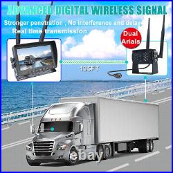7'' Digital Wireless Rear View DVR Quad Monitor Backup Camera For Truck Trailer