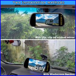 7 Mirror Monitor 2x Backup Camera Rear View 12-24v RV Caravan Trailer Reversing