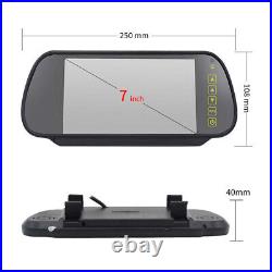 7 Mirror Monitor License Plate Frame 4LED Reversing RearView Backup Camera 170°
