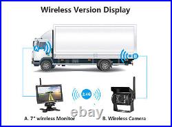 7 Monito 2x Wireless Backup Camera Rear View Reverse Kit for Truck Caravan RVs