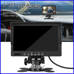 7 Monitor 12-24V Wired 18 IR Backup Reversing Camera 10m AV Cable Truck Caravan