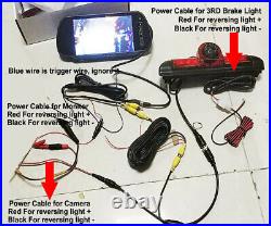7'' Monitor IR Brake Light Rear View Backup Camera For Fiat Ducato, Peugeot Boxer
