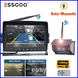 7 Monitor Wireless Solar Magnetic Reverse Rear View 1080P Backup Camera Kit RV