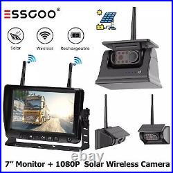 7 Monitor Wireless Solar Magnetic Reverse Rear View 1080P Backup Camera Kit RV