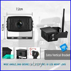 7'' Quad Monitor Digital Wireless IR Rear View Backup Camera Reverse Cam System