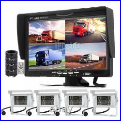 7 Quad Monitor Screen Backup Rear View CCD Camera Reversing for Trucks Bus VAN