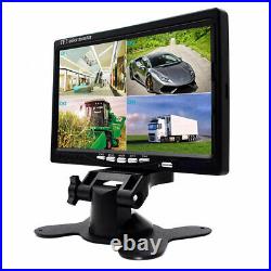7 Quad Monitor Screen Car Backup Camera Rear View for Truck Bus Trailer Reverse